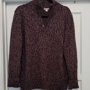 Men's Maroon Half-Zip Sweater